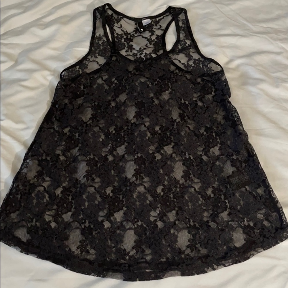 H&M Black Lace Muscle Tee